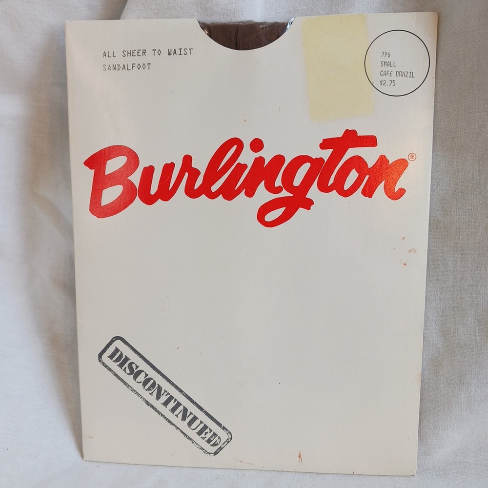 Vintage Burlington Pantyhose Sheer To Waist Cafe Brazil Small